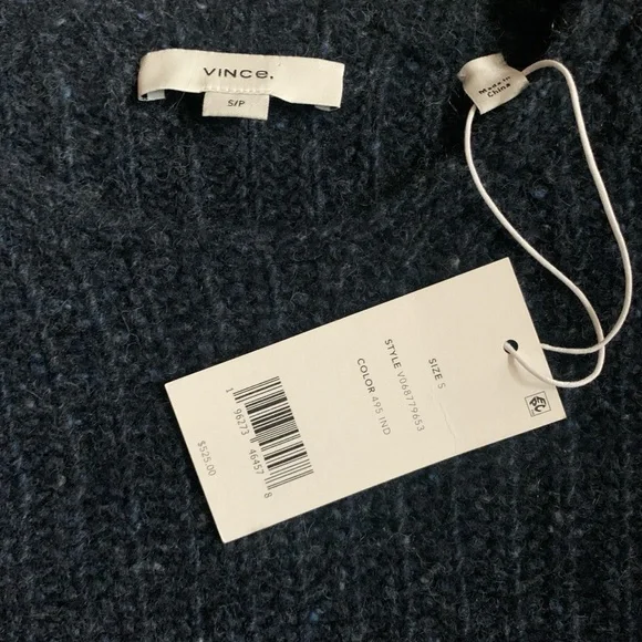 NWT Vince 100% Cashmere Sweater in Indigo - Picture 5 of 8